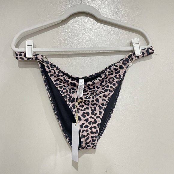 NEW WOLF & WHISTLE US 12 swim bottom leopard animal print BIKINI BOTTOM NWT - Picture 1 of 5